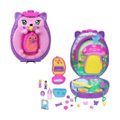 Picture of Mattel Polly Pocket: Tiny Worlds Big Surprises! - Hedgehog Mom & Baby Playset (JBJ91)