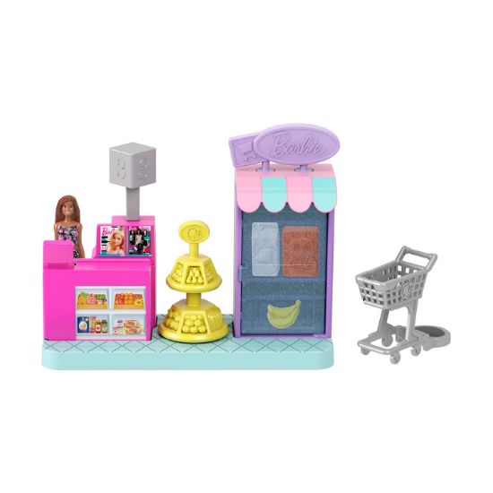 Picture of Mattel Mini Barbieland: Collectible Supermarket - Playset with Mini Doll (JCR33)