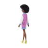 Picture of Mattel Barbie Doll - Fashionistas #156 - Curly Brunette Hair Black Skin Doll with Letterman Jacket (GRB48)