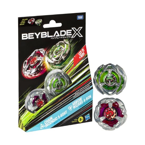 Picture of Hasbro BeyBlade X:  Dual Pack -  Chain Incendio Arrow Wizard (G0196)