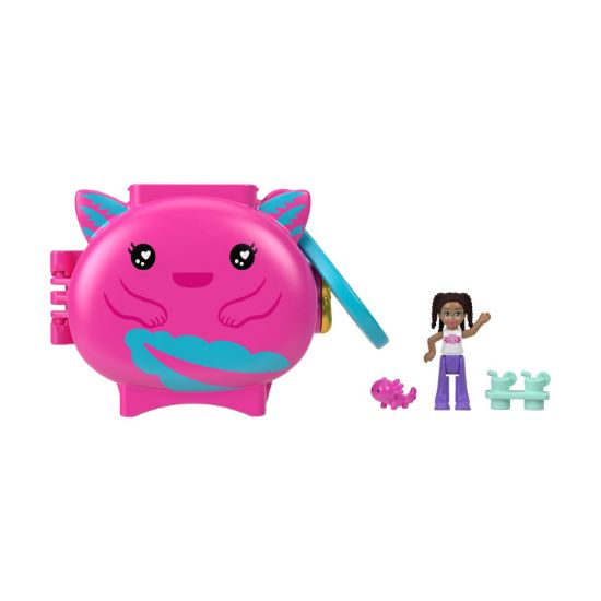 Picture of Mattel Polly Pocket Mini: Pet Connects - Axolotl Compact Playset (HXX22)