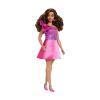 Picture of Mattel Barbie Doll: Fashionistas #225 - Curly Brown Hair with Pink Dress Curvy Dark Skin Doll (HRH22)