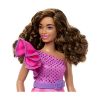 Picture of Mattel Barbie Doll: Fashionistas #225 - Curly Brown Hair with Pink Dress Curvy Dark Skin Doll (HRH22)