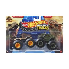 Picture of Mattel Hot Wheels Monster Trucks: Demolition Doubles Jurrasic World - Tyrannosaurus Rex VS Triceratops (JCC72)