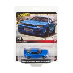 Picture of Mattel Hot Wheels: Premium Real Readers - Nissan Skyline GT-R (BNR34) V-spec II Nur 1:43 Vehicle (JCP61)