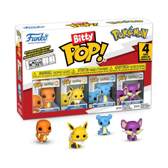 Picture of Funko Bitty Pop! 4-Pack: Pokemon - Charmander, Jolteon, Larpas, Rattata Vinyl Figures