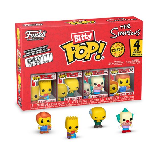 Picture of Funko Bitty Pop! 4-Pack: The Simpsons - Bart Simpson, Mr. Burns, Krusty The Clown, Lard Lad Vinyl Figures