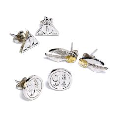 Picture of Carat Shop Harry Potter - Deathly Hallows/Golden Snitch/Platform Stud Earring Set (WE0104)