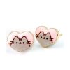 Picture of Carat Shop Pusheen - the Cat Pink Enamel and Gold Heart Stud Earrings (PTCE0104)
