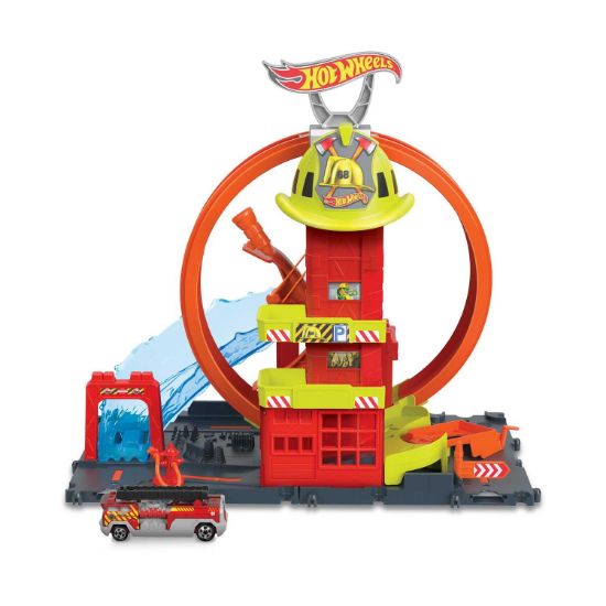 Picture of Mattel Hot Wheels City - Super Loop Fire Station (HKX41)