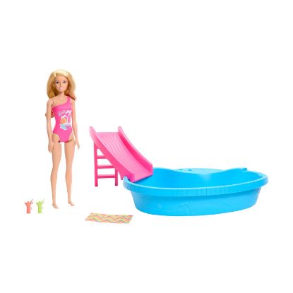 Picture of Mattel Barbie Doll with Pool Slide Playset (HRJ74)