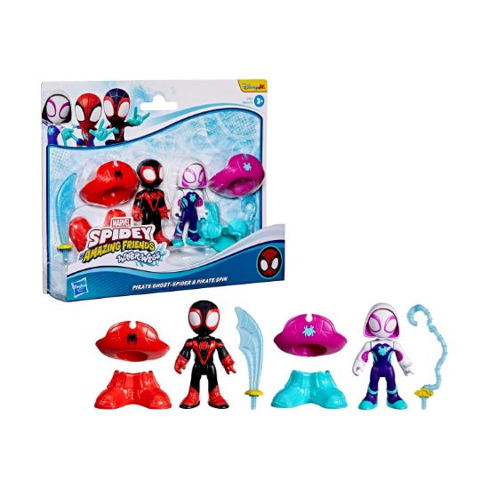 Picture of Hasbro Disney Jr. Marvel: Spidey And His Amazing Friends Waterwebs - Pirate Ghost-Spider & Pirate Spin Figures & Vehicles (G1462)