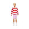 Picture of Mattel Barbie: Ken - Red White Stripes T-Shirt  & Pink Shorts with Blonde Hair Doll Fashionistas (HYV01)