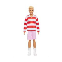Picture of Mattel Barbie: Ken - Red White Stripes T-Shirt  & Pink Shorts with Blonde Hair Doll Fashionistas (HYV01)
