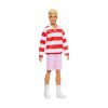 Picture of Mattel Barbie: Ken - Red White Stripes T-Shirt  & Pink Shorts with Blonde Hair Doll Fashionistas (HYV01)