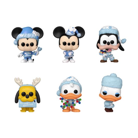 Picture of Funko Pocket Pop! Capsule: Disney Holidays - Mickey Mouse, Minnie Mouse, Donald Duck, Daisy Duck, Goofy, Pluto (Blind Box/Random) Vinyl Figures