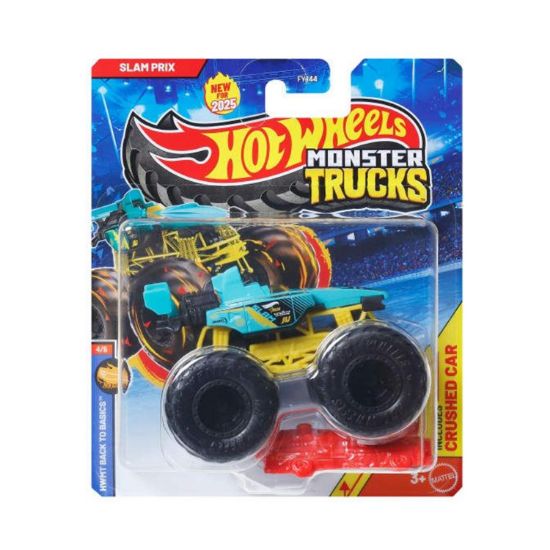 Picture of Mattel Hot Wheels: Monster Trucks Back to Basics - Slam Prix/Prix Collision 2025 Die-Cast Vehicle (JCD66)