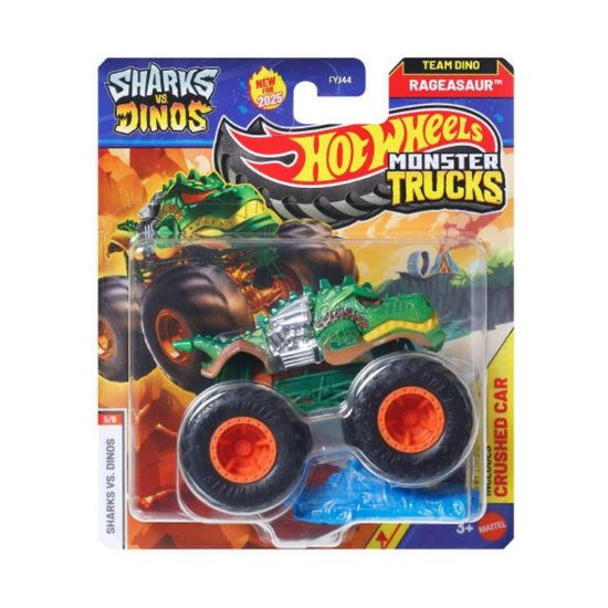 Picture of Mattel Hot Wheels Monster Trucks: Shark vs. Dinos - Rageasaur Die-Cast Vehicle (JCD74)