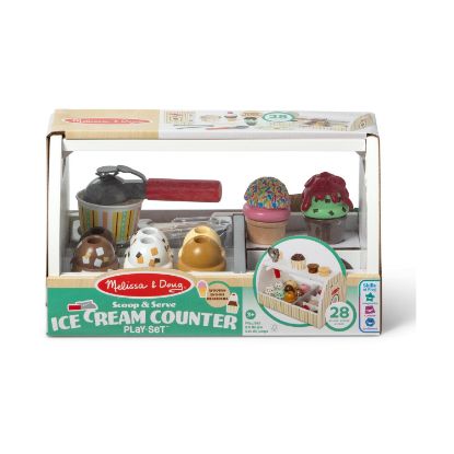 Picture of Melissa & Doug Pretend Play: Wood - Scoop & Serve Ice-Cream Counter Play Set (6074905)