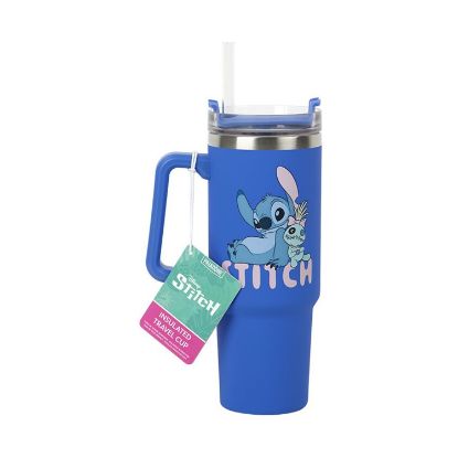 Picture of Paladone: Stitch - Blue Multiway Insulated Travel Cup and Straw (900ml) (PP14794LS)