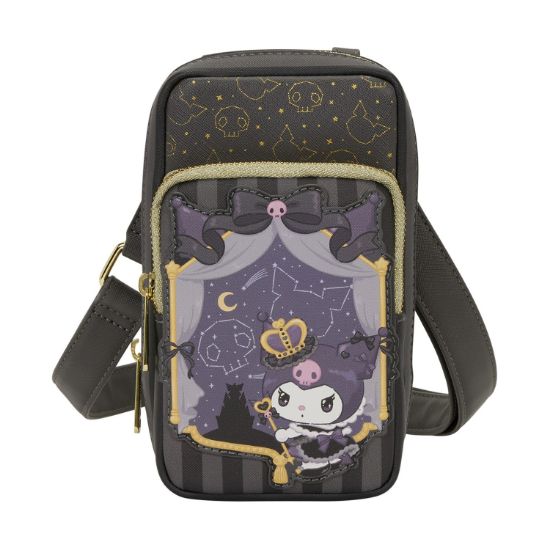 Picture of Loungefly Sanrio: Kuromi 20Th Anniversary Cell Phone Crossbody Bag With Coin Bag (SANTB1759)