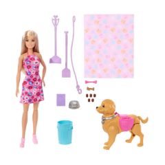 Picture of Mattel Barbie Family & Friends : Barbie Malibu - Puppy Walk Doll (JJB46)