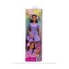 Picture of Mattel Barbie: Autistic Self Advocacy Network - Purple Striped Dress with Brown Hair Dark Skin Doll (JJN58)