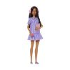 Picture of Mattel Barbie: Autistic Self Advocacy Network - Purple Striped Dress with Brown Hair Dark Skin Doll (JJN58)