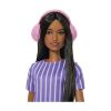 Picture of Mattel Barbie: Autistic Self Advocacy Network - Purple Striped Dress with Brown Hair Dark Skin Doll (JJN58)