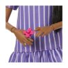 Picture of Mattel Barbie: Autistic Self Advocacy Network - Purple Striped Dress with Brown Hair Dark Skin Doll (JJN58)