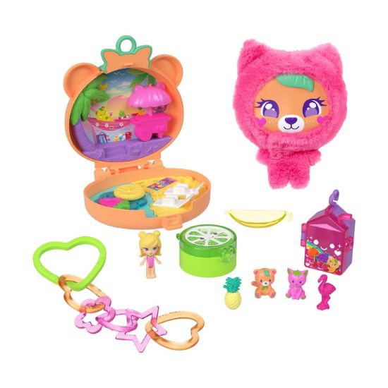 Picture of Mattel Polly Pocket: Tiny Worlds - Plushie Bear Compact Playset (JKC79)