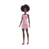 Picture of Mattel Barbie Purple Dress with Flowers - Dark Skin Doll with Pink Dress (HGM58)