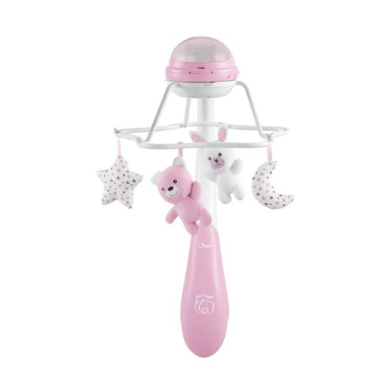 Picture of Chicco First Dreams: Βρεφικό Περιστρεφόμενο Κούνιας με Προβολέα, 3 σε 1, Rainbow Ροζ (Y01-11041-10)