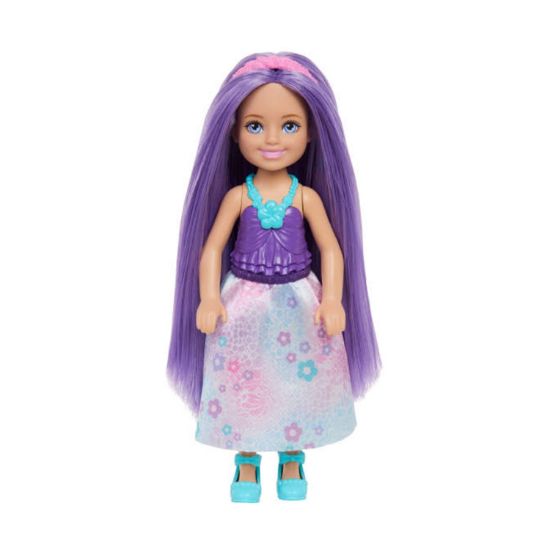 Picture of Mattel Barbie: Chelsea - Floral Purple Dress with Purple Hair Doll (JKH60)