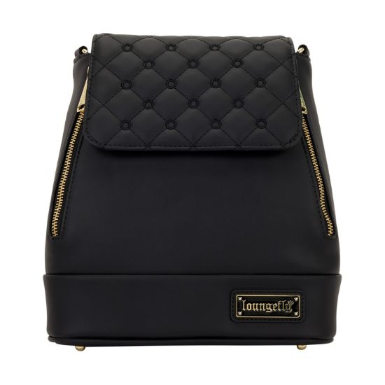 Picture of Loungefly: Black Pin Trader Convertible Mini Backpack & Crossbody Bag (LFBK0218)