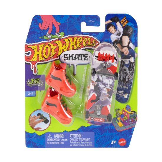Picture of Mattel Hot Wheels Skate Fingerboard and Shoes: Tony Hawk - Robo Cat (JJN06)