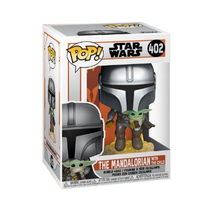 Picture of Funko Pop! Disney Star Wars: The Mandalorian - The Mandalorian With The Child #402 Bobble-Head Vinyl Figure