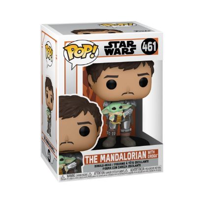Picture of Funko Pop! Disney Star Wars: The Mandalorian - The Mandalorian With Grogu #461 Bobble-Head Vinyl Figure