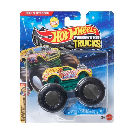 Picture of Mattel Hot Wheels Monster Trucks: Snack Pack - Chili N' Hot Dog Die-Cast Vehicle (JHY49)
