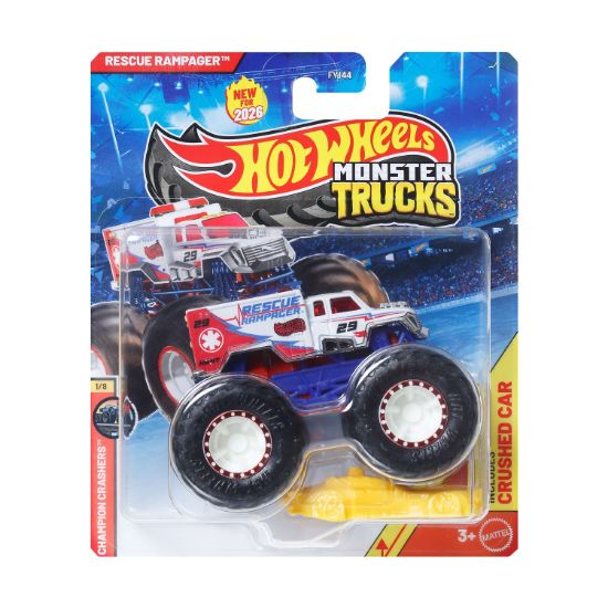 Picture of Mattel Hot Wheels Monster Trucks: Champion Crashers - Resue Rampager Die-Cast Vehicle (JHY29)