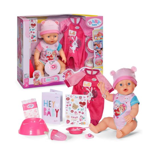 Picture of Zapf Creation: Baby Born Emma Interactive Doll With Accessories & Romper (43cm) (840504)