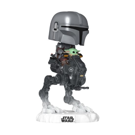 Picture of Funko Pop! Rides Deluxe Disney: Star Wars - The Mandalorian with Grogu in Imperial Remnant AT-RT #837 Bobble-Head Vinyl Figure