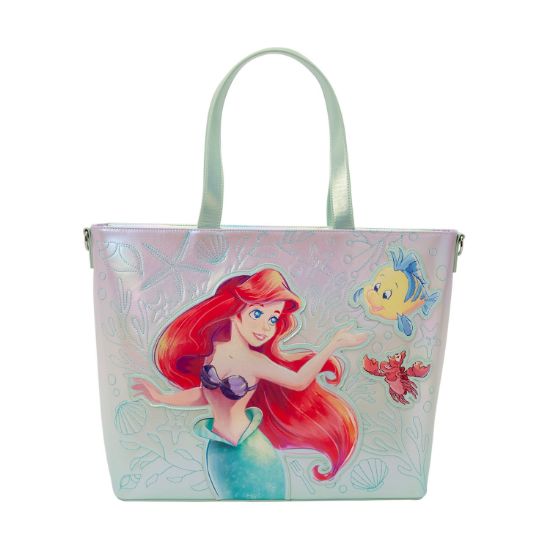 Picture of Loungefly Disney: The Little Mermaid - Ariel & Flounder Tote Bag with Coin Bag (WDTB3509)