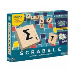 Picture of Mattel Games Family: Scrabble - New Scrabble with Wooden Letters (Greek Language) (JLJ58)