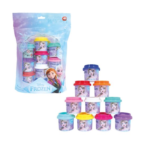 Picture of AS Disney: Frozen - Dough Polybag With 10 Pots And 3D Caps (1045-03624)