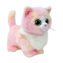 Picture of AS TY Beanies: Χνουδωτό Beanie Boos Γατούλα Ροζ με Λευκό 15εκ. (1607-37409)