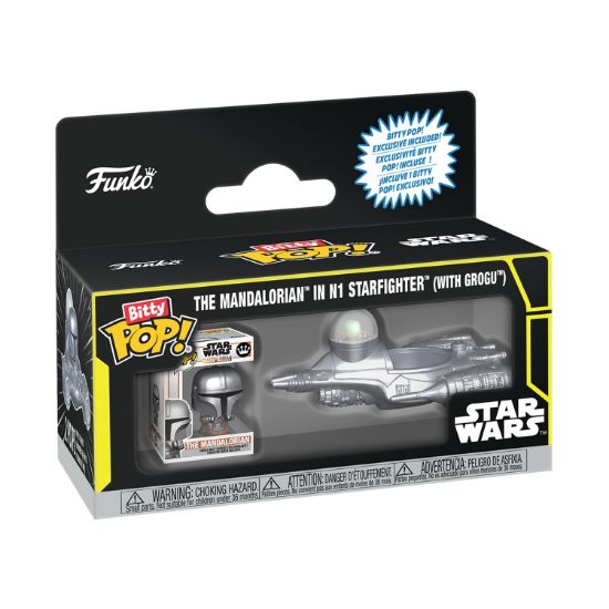 Picture of Funko Bitty Pop! Rides: Star Wars - The Mandalorian in N1 Starfighter (with Grogu)  Vinyl Figures