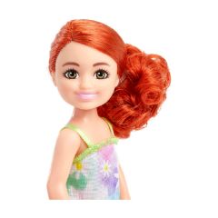Picture of Mattel Barbie Club Chelsea Mini Girl Doll - Small Doll Wearing Removable Floral Dress & Shoes with Red Hair (HNY56)