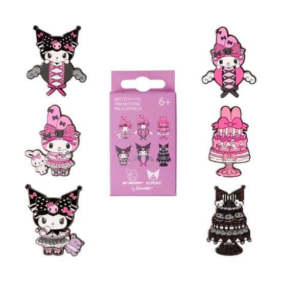 Picture of Loungefly Sanrio: My Melody & Kuromi - Pink And Black Mystery Box Pin (SANPN0286-EA)