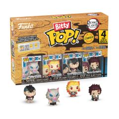 Picture of Funko Bitty Pop! 4-Pack: Demon Slayer- Inosuke Hashibira - Kyojuro Rengoku - Genya Shinazugawa - Tanjiro with Noodles* Vinyl Figures